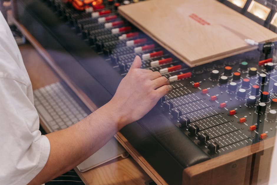 Professional vocal recording studio with state-of-the-art equipment and acoustic treatment